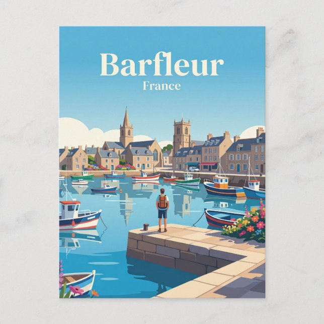 Cartão Postal Barfleur França (Frente)