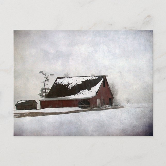 Cartão Postal Barn de inverno (Frente)
