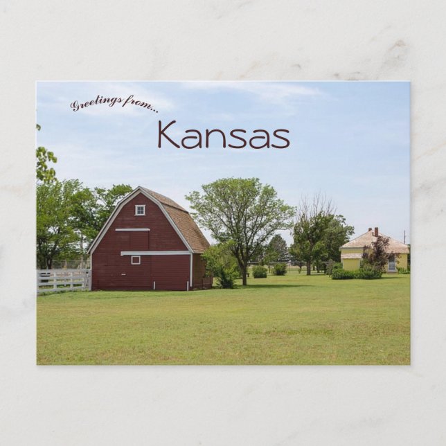 Cartão Postal Barn no Kansas rural (Frente)