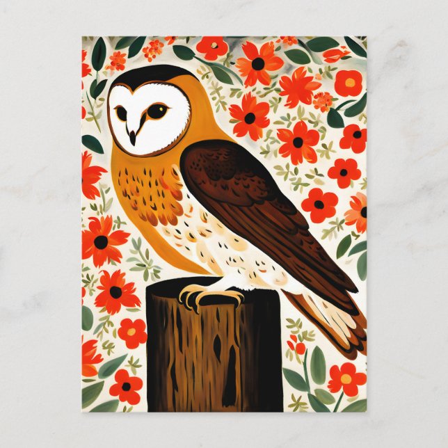 Cartão Postal Barn Owl (Frente)
