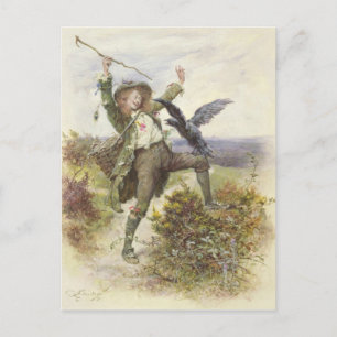 Cartão Postal Barnaby Rudge e Raven Grip