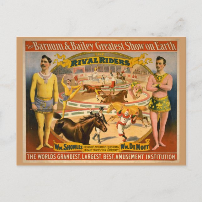 Cartão Postal Barnum & Bailey Circus Poster (Frente)