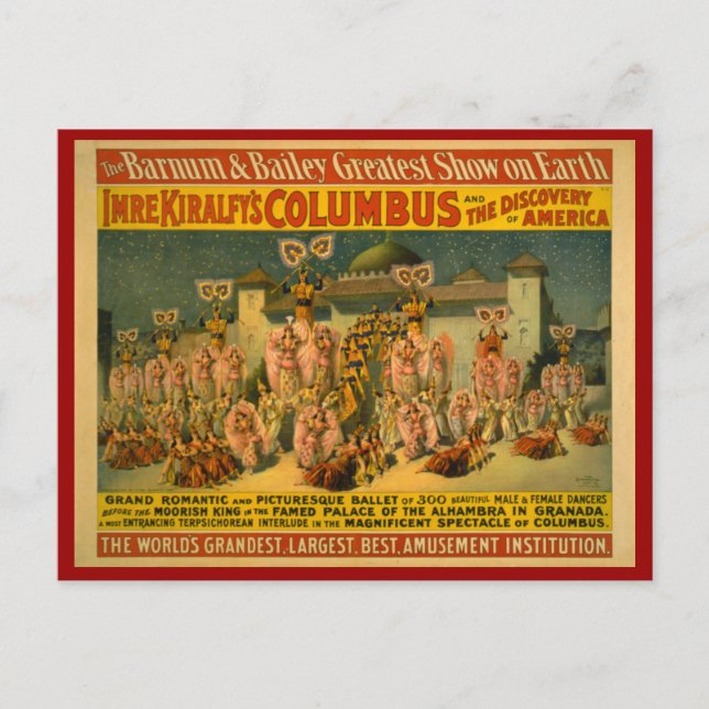 Cartão Postal Barnum e Bailey Circus Poster (Frente)