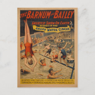 Cartão Postal Barnum e Bailey Grand Water Circus Poster
