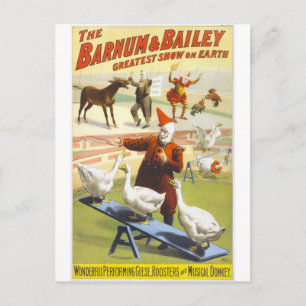 Cartão Postal Barnum e Bailey Vintage Circus Poster