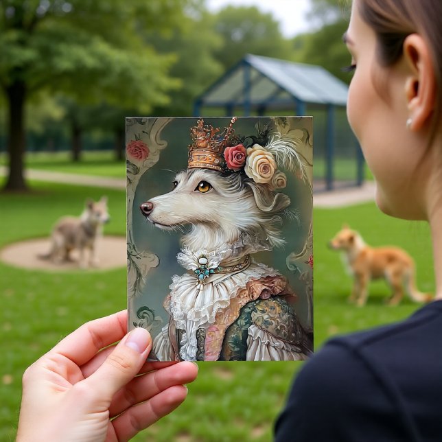 Cartão Postal Baroque Dog Royal King Portrait Design (Criador carregado)