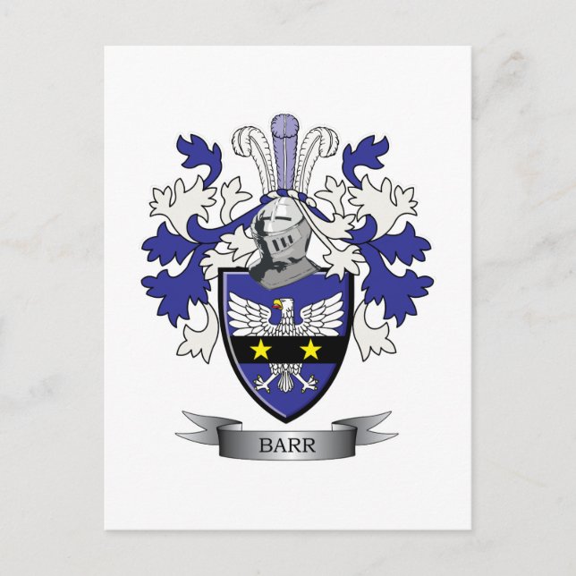 Cartão Postal Barr Family Crest Casaco de Armas (Frente)