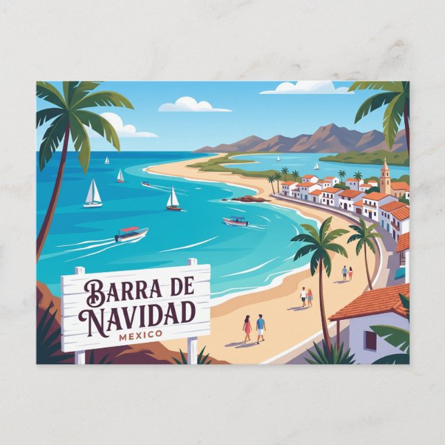 Cartão Postal Barra de Navidad México (Frente)