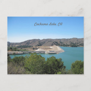 Cartão Postal Barragem Bradbury no lago de Cachuma perto de Papa