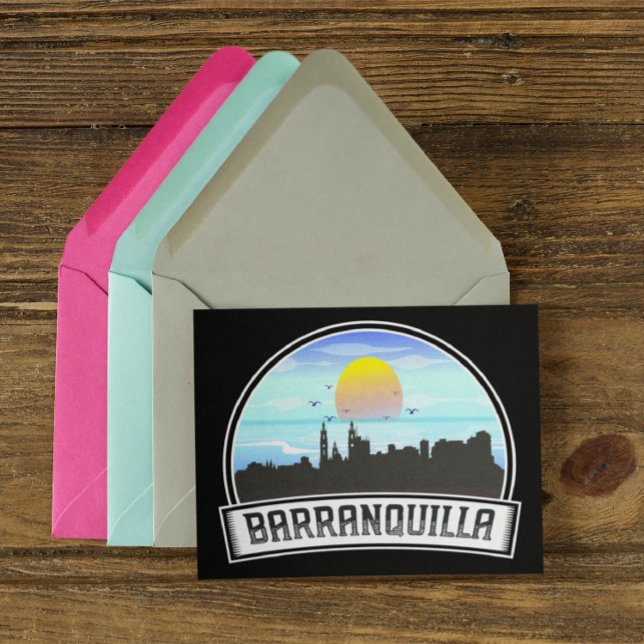 Cartão Postal Barranquilla Colombia Skyline Panorama View (Barranquilla Colombia Postcard)