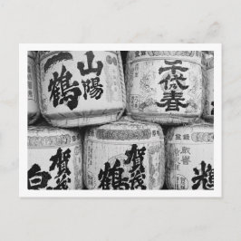 Cartão Postal Barris de Saquê Japonês