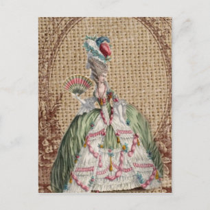 Cartão Postal barroco francês rústico Marie Antoinette