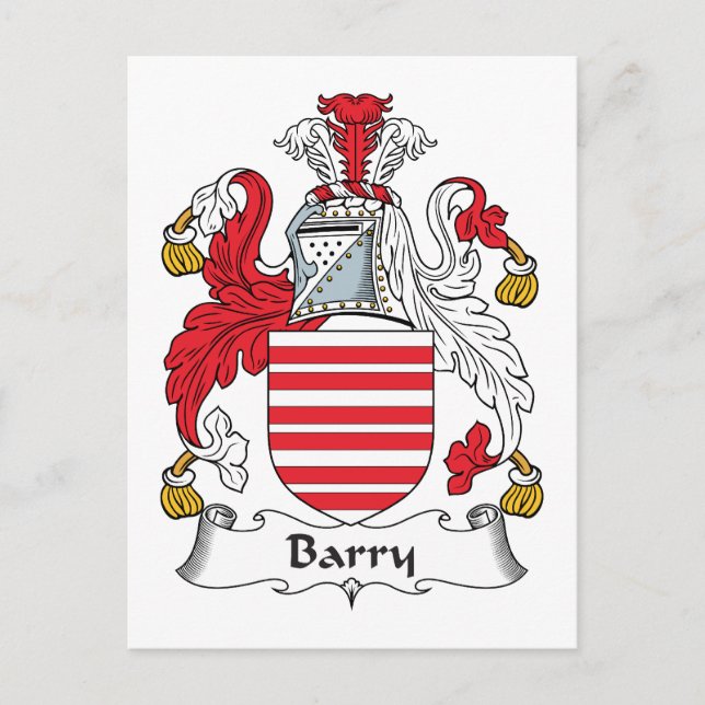 Cartão Postal Barry Family Crest (Frente)
