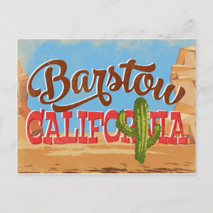 Cartão Postal Barstow Califórnia Cartoon Deserto Viagem Retro