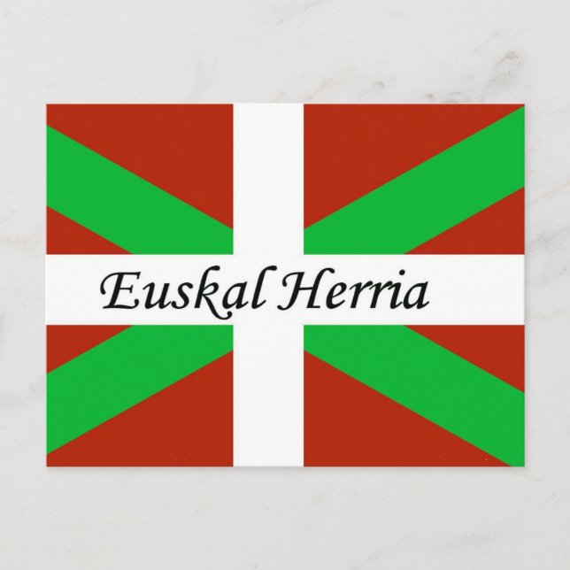 Cartão Postal Basco Flag com Euskal Herria Postcard (Frente)