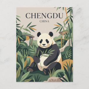Cartão Postal Base de Pesquisa do Panda Gigante de Chengdu China