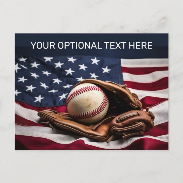 Cartão Postal Baseball Americano de Texto Personalizado (Frente)