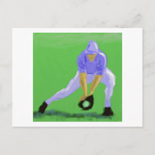 Cartão Postal Baseball Catch Art
