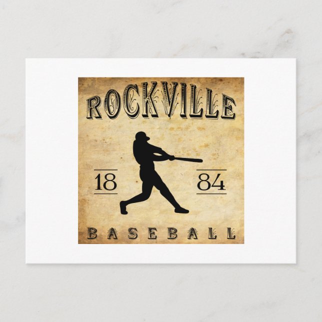 Cartão Postal Baseball de Connecticut em Rockville em 1884 (Frente)
