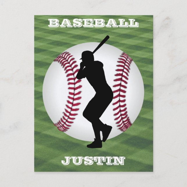 Cartão Postal Baseball de Meninos Personalizado (Frente)