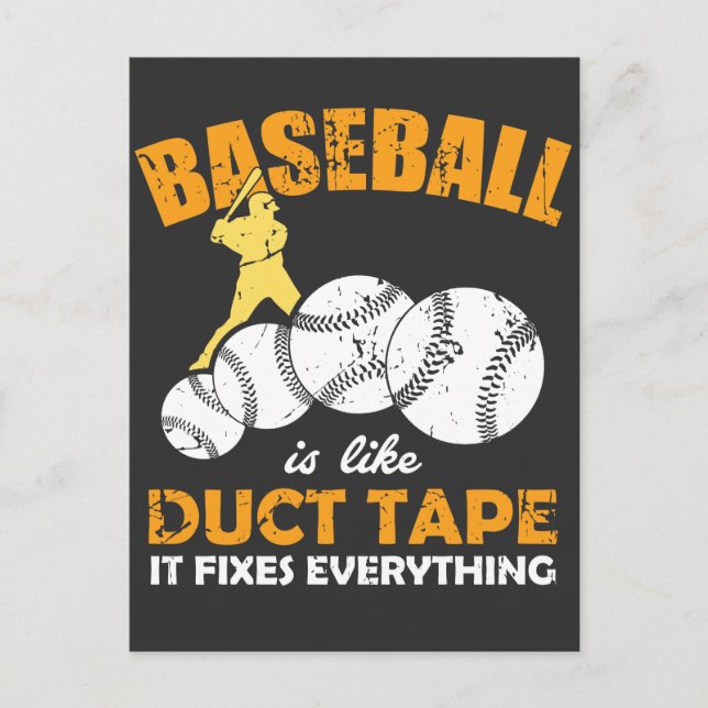 Cartão Postal Baseball é como fita adesiva que conserta tudo (Frente)