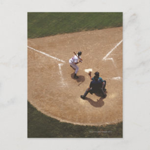 Cartão Postal Baseball em Home Plate