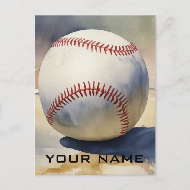 Cartão Postal Baseball Inspirational Adicione seu nome (Frente)