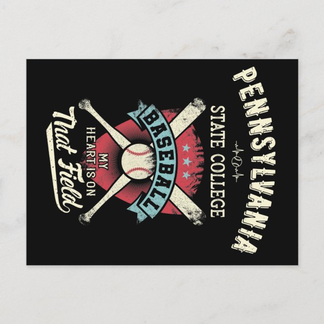Cartão Postal Baseball na Faculdade de Estado da Pensilvânia (Frente)