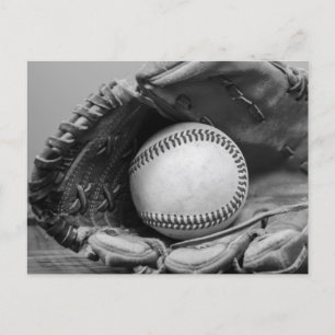 Cartão Postal Baseball preto e branco
