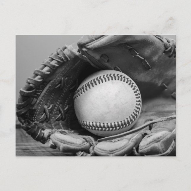 Cartão Postal Baseball preto e branco (Frente)