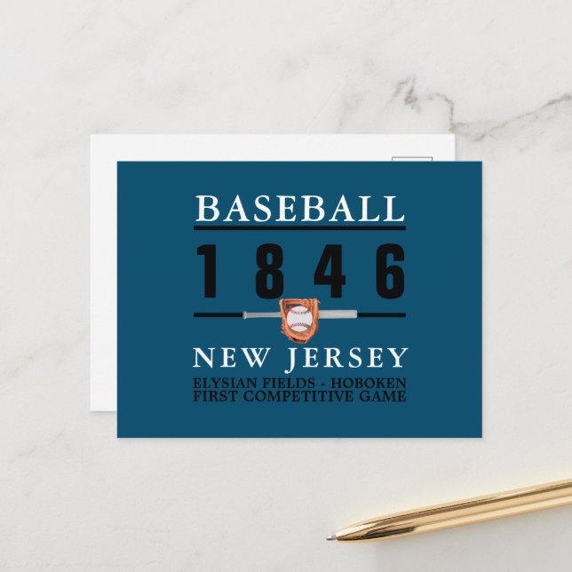 Cartão Postal Baseball, Primeiro Jogo Competitivo (Frente/Verso In Situ)