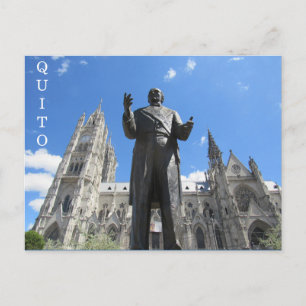 Cartão Postal basílic uma estátua quito