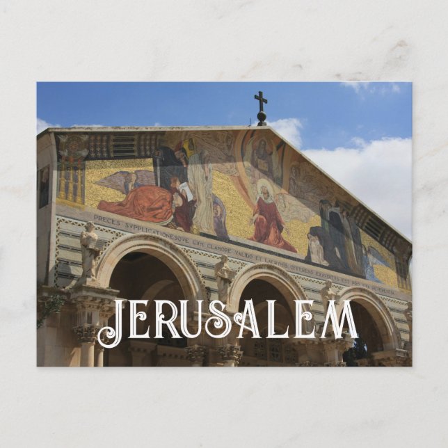 Cartão Postal Basilica da Agonia Jerusalém Israel (Frente)