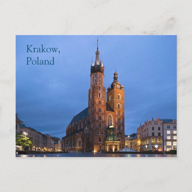 Cartão postal Basílica de Krakow Polônia (Frente)