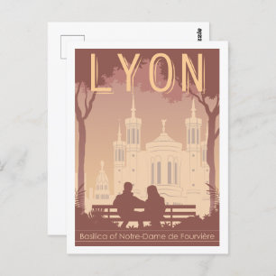 Cartão Postal Basílica de Notre Dame Lyon Familiar Viagem