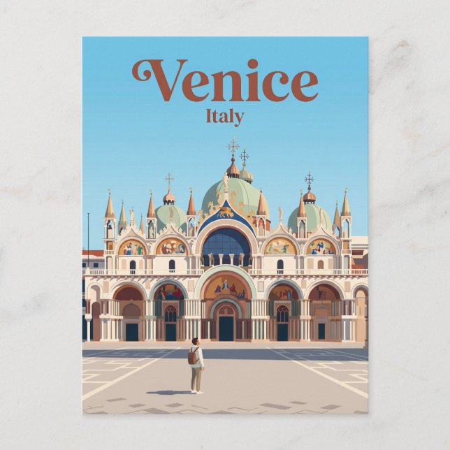 Cartão Postal Basílica de São Marcos Itália (Frente)