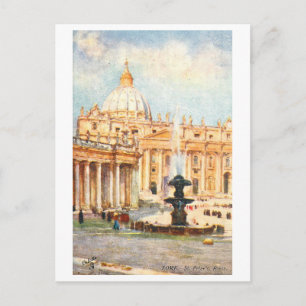 Cartão Postal Basílica de São Pedro vintage, Vaticano