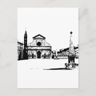 Cartão Postal Basilica dos Papais noeis Maria Novella em Florenç