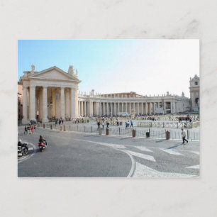 Cartão Postal Basilica e Colunas da rua Peter em Cidade Vaticano