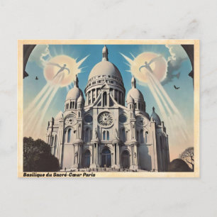 Cartão Postal Basilique du Sacré-Coeur Paris Viagens vintage