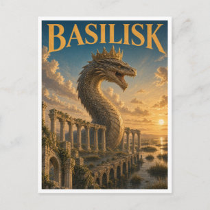 Cartão Postal Basilisco, Monstro da Fantasia Gótica