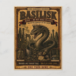 Cartão Postal Basilisco, Monstro de Circo Antigo