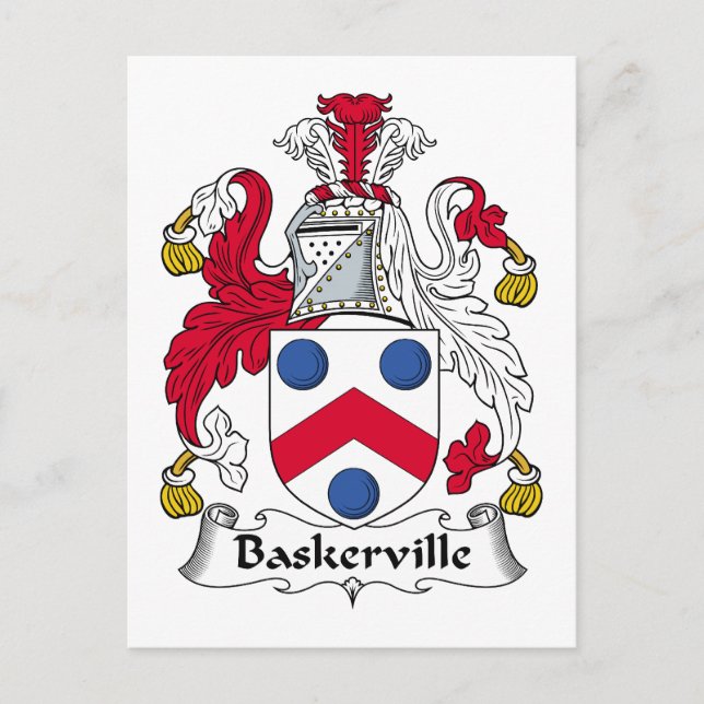 Cartão Postal Baskerville Family Crest (Frente)