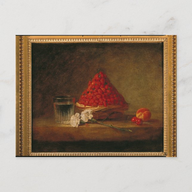 Cartão Postal Basket with Wild Strawberries, c.1761 (Frente)