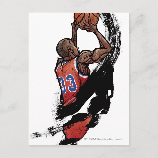 Cartão Postal Basketball player holding ball (Frente)