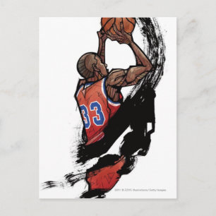 Cartão Postal Basketball player holding ball