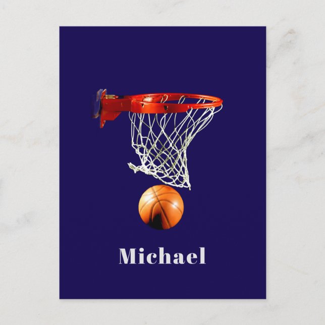 Cartão Postal Basketball Replace with Your Name (Frente)