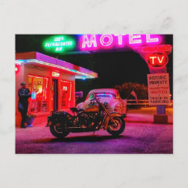 Cartão Postal Basking no Brilho da Rota Histórica 66 Neon