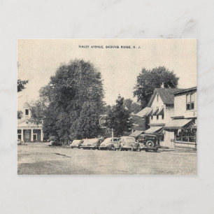 Cartão Postal Basking Ridge, Nova Jersey, Street Scene, Vintage
