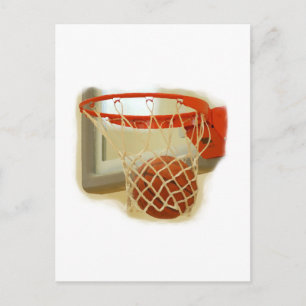 Cartão Postal Basquete caindo em hoop